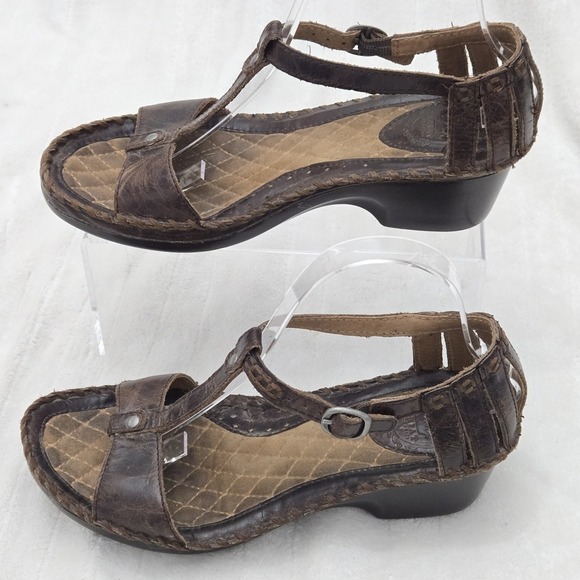 Ariat Shalimar Women's Size 8B Wedge‎ Sandals Brown T strap Western Ankle Strap - Picture 3 of 9